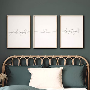 Good Night Sleep Tight, Bedroom Prints, Above Bed Wall Art, Bedroom Wall Decor, Toddler Bedroom Art Printable, Nursery Sign Digital Download