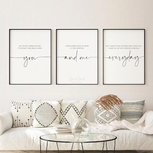 Couple Bedroom Prints Over Bed Wall Decor, Bedroom Sign Master Bedroom Decor Printable, Bedroom Wall Art Quote, So It&#39;s Not Going To Be Easy