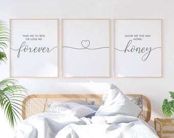 Take Me To Bed Or Lose Me Forever, Couple Bedroom Wall Decor Over Bed Signs, Master Bedroom Prints Quote Above Bed Lyrics Wall Art Download