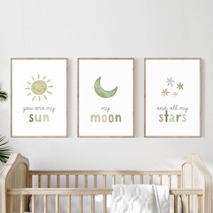 You Are My Sun My Moon and All My Stars, Sage Nursery Wall Art, Green ...