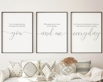 Couple bedroom prints over bed wall decor, Bedroom signs, master bedroom decor printable art, bedroom quotes, so it's not going to be easy