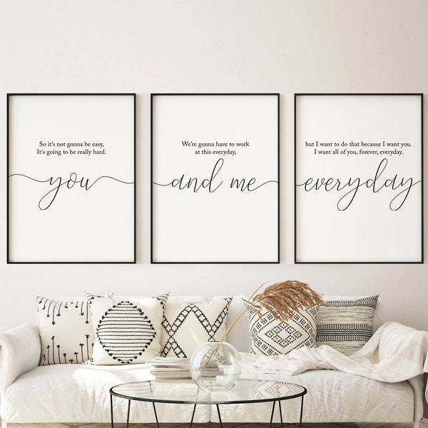 Couple bedroom prints over bed wall decor, Bedroom signs, master bedroom decor printable art, bedroom quotes, so it's not going to be easy