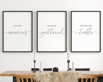 The Best Memories Are Made Gathered Around The Table, Dining Room Wall Art, Dining Room Art Print, Dining Wall Decor Quote Printable Digital