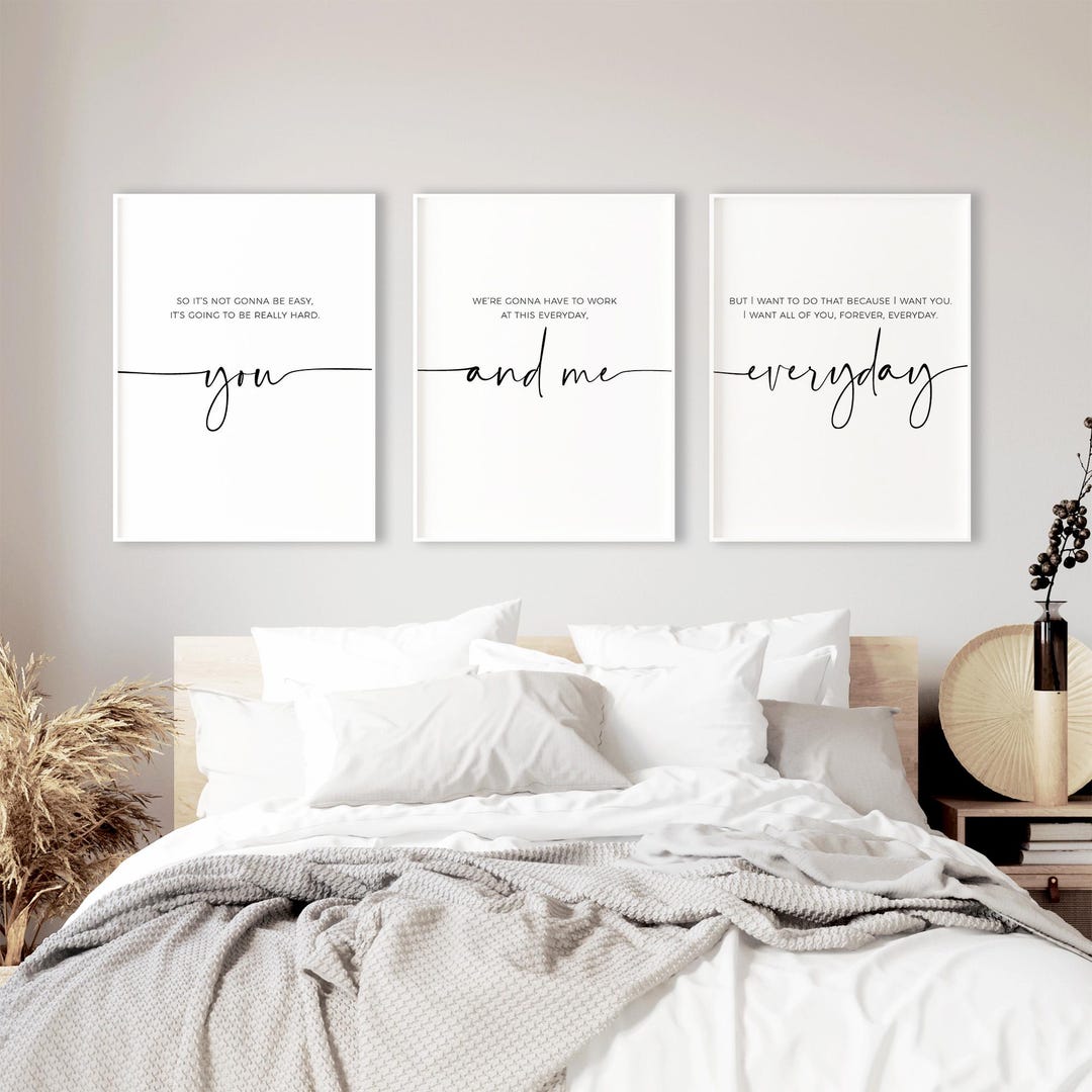 So It's Not Going to Be Easy, Couple Bedroom Prints Over Bed Wall Decor ...