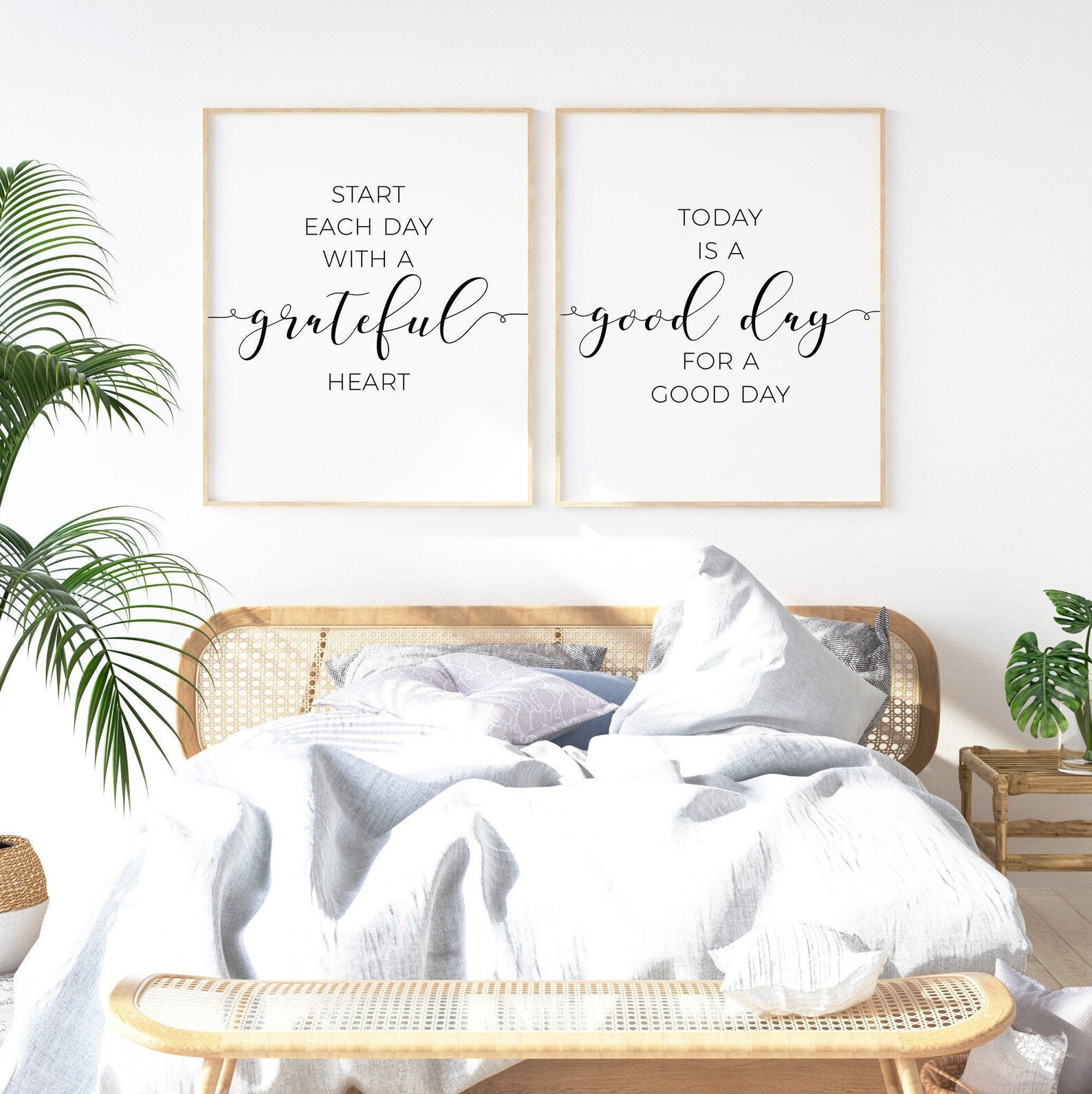 Bedroom prints set of 2 quote motivational wall art download | Etsy
