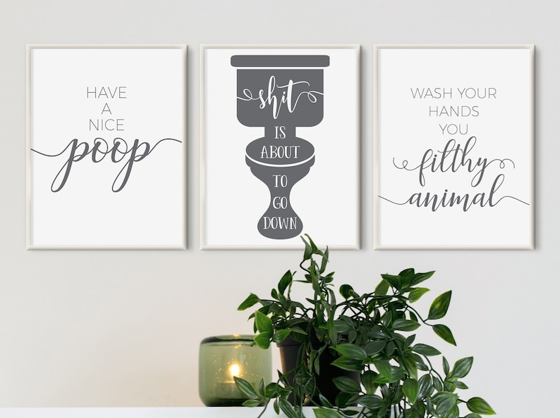 Bathroom Wall Art Funny Bathroom Prints Bathroom Printable - Etsy