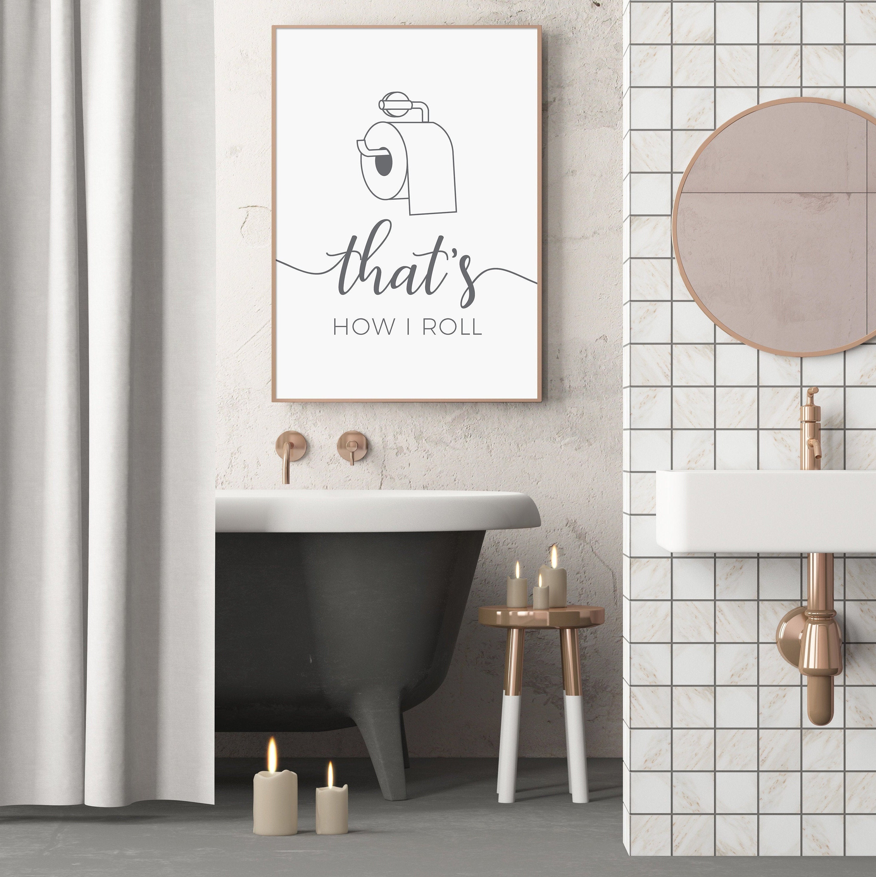 That's How I Roll Bathroom Print Bathroom Signs Funny - Etsy