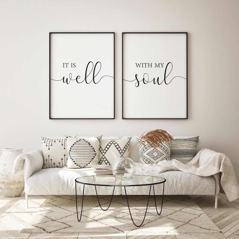 It Is Well With My Soul, Bible Verse Print Christian Wall Art, Wedding Decor Bible Verse Wall Art, Home Decor Sign, Wall Decor Printable Art image 1