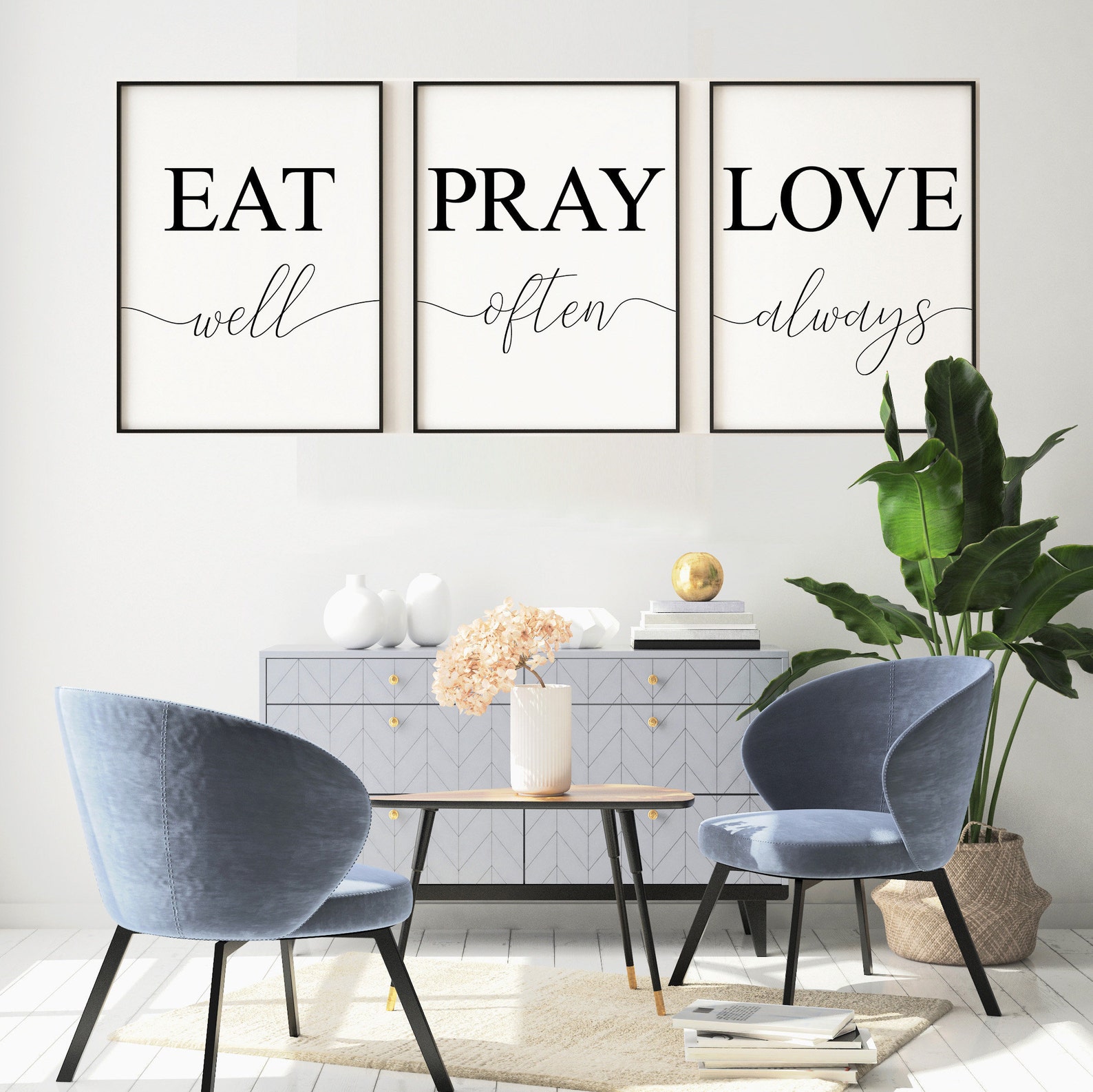 Eat pray love wall art dinning room wall decor printable Etsy