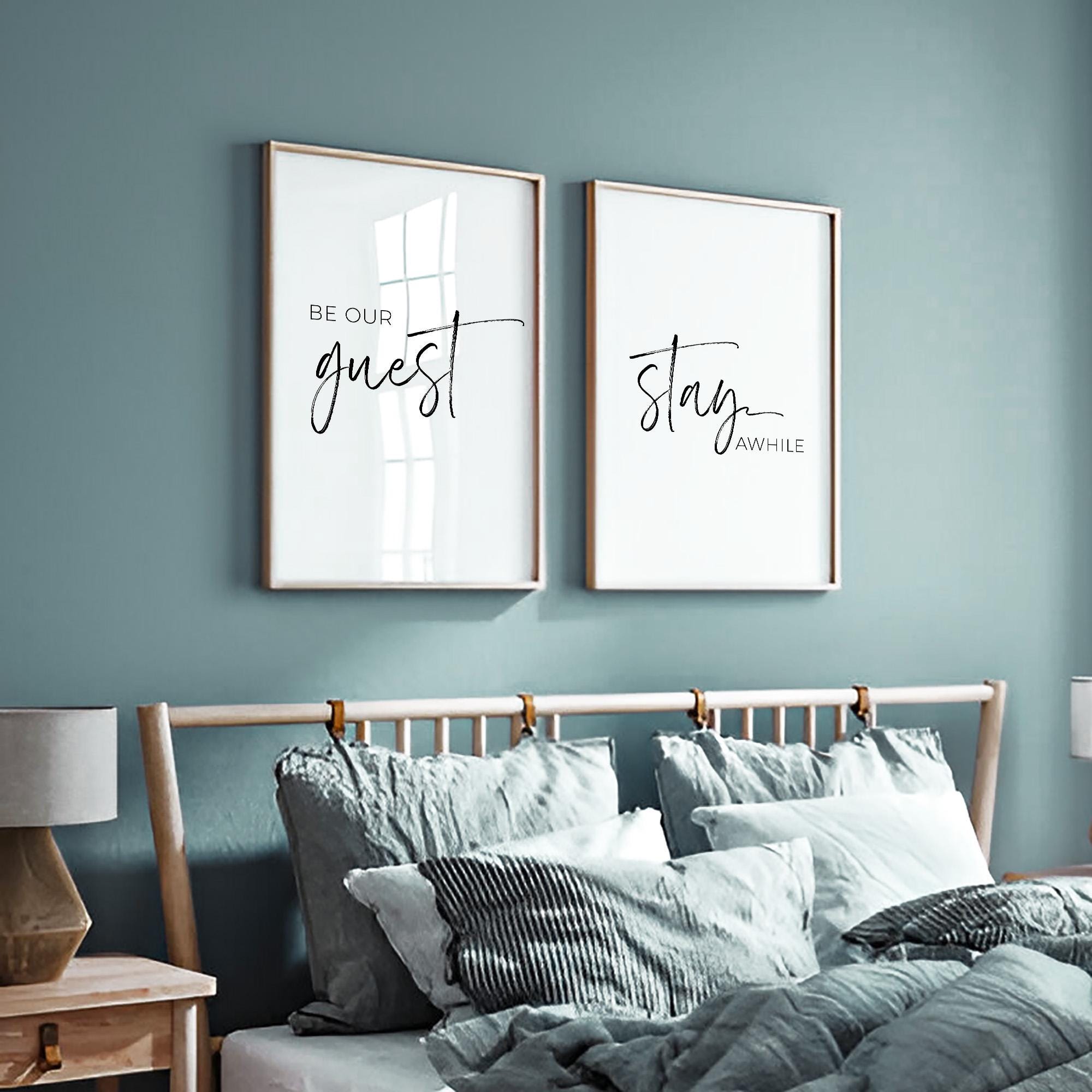 Be Our Guest Stay Awhile Print Download Guest Room Wall Art, Guest