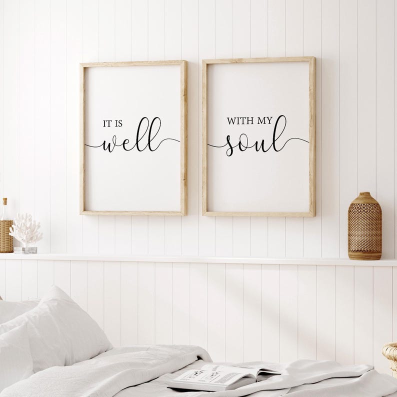 It Is Well With My Soul, Bible Verse Print Christian Wall Art, Wedding Decor Bible Verse Wall Art, Home Decor Sign, Wall Decor Printable Art image 2