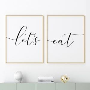 Let's Eat Print, Kitchen and Dining Wall Art, Dining Room Prints ...