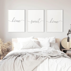 Home Sweet Home Wall Art, Living Room Prints Set Of 3 Above Couch Sign, Home Entrance Printable Art Hallway Wall Decor Quote Poster Download image 5