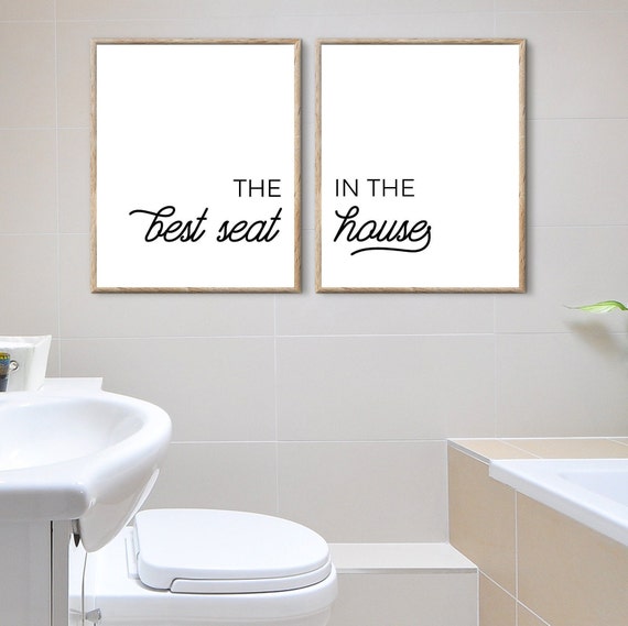 Bathroom Prints Funny The Best Seat In House Wall Art Signs Printable Humor Es