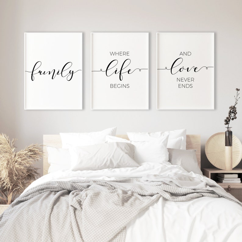 Family quotes wall art living room family wall decor above Etsy
