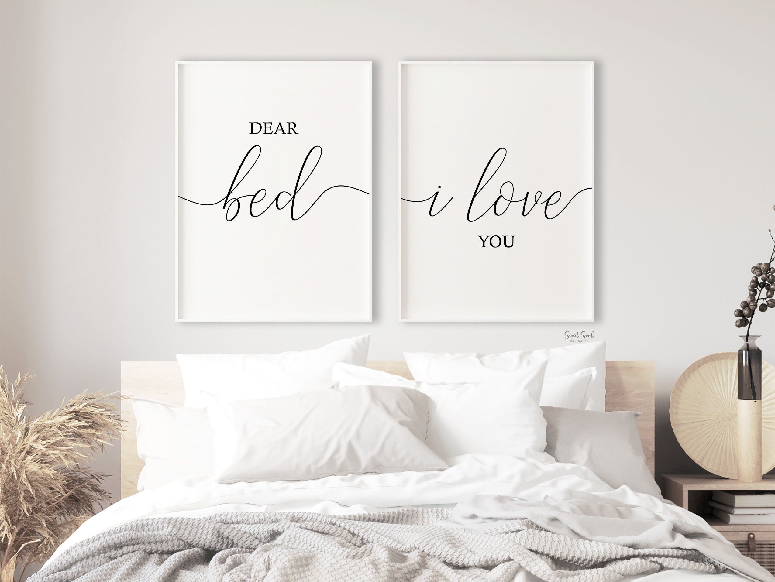 Dear Bed I Love You Bedroom Wall Decor Over the Bed Quotes - Etsy