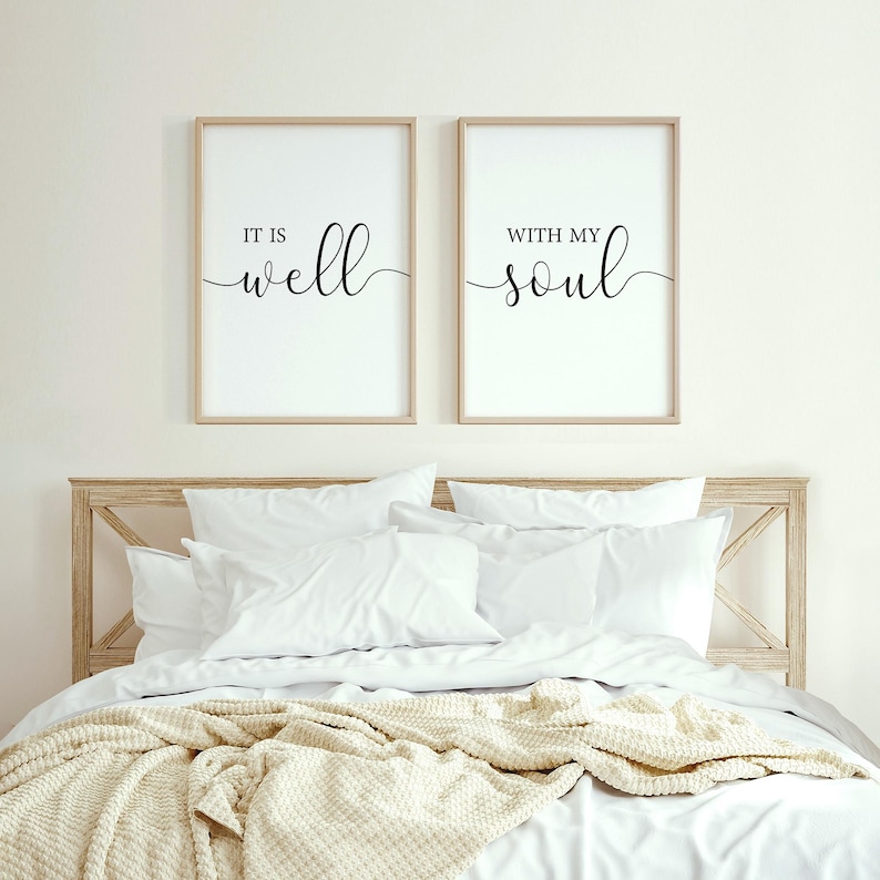 It Is Well With My Soul, Bible Verse Print Christian Wall Art, Wedding Decor Bible Verse Wall Art, Home Decor Sign, Wall Decor Printable Art image 3