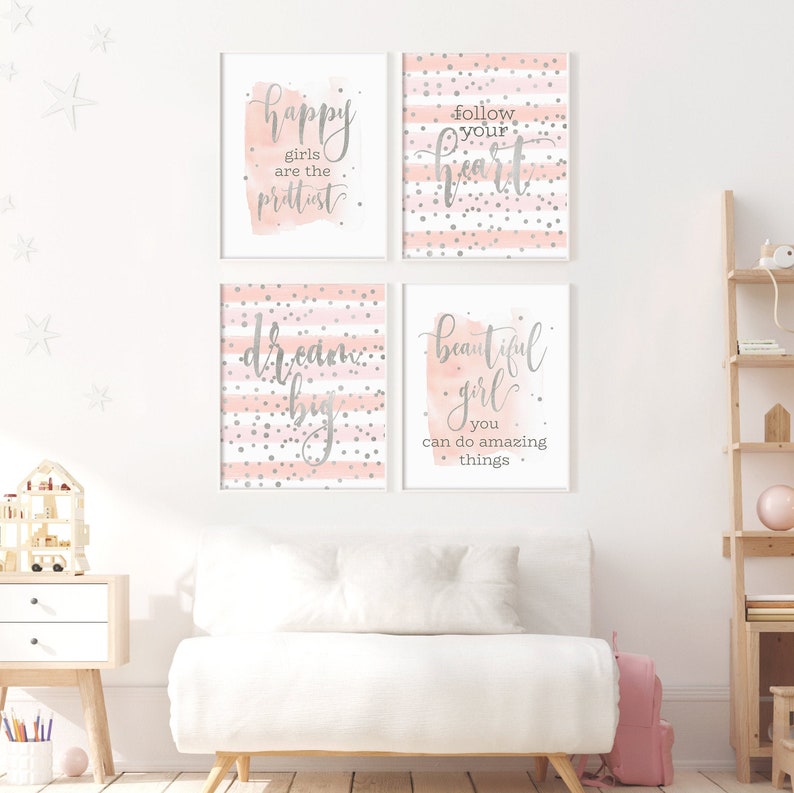 Girls bedroom decor prints girls nursery wall art printable | Etsy
