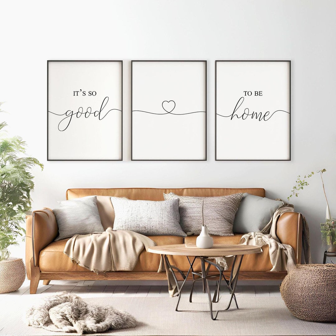 It s so Good to Be Home Print Digital Download Living Room Wall Decor Above Couch Wall Art Printable Set of 3 Wall Prints Quotes for Home Etsy Canada