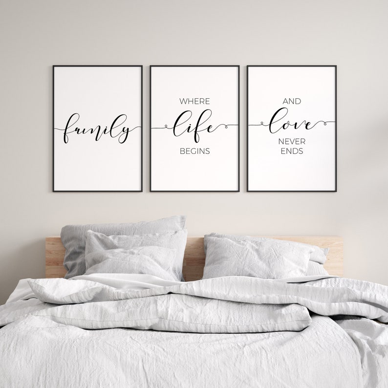 Family quotes wall art living room family wall decor above Etsy