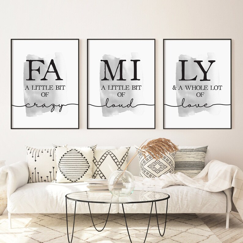 Buy Living Room Prints Set of 3 Family Prints Set Family Little Online