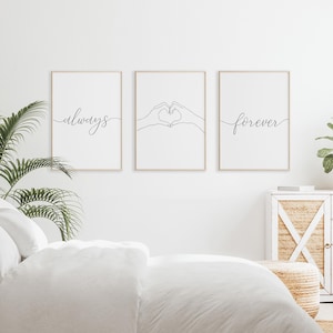 Always and Forever Print, Bedroom Prints Couples, Master Bedroom Wall ...
