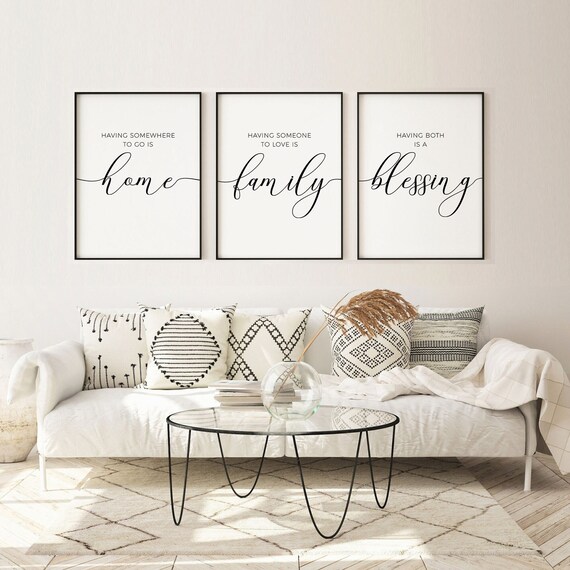 Having Somewhere To Go Is Home, Family Printable Art Living Room Wall Decor, Home Quote Wall Art, Family Print Set Of 3 Dinning Decor Prints