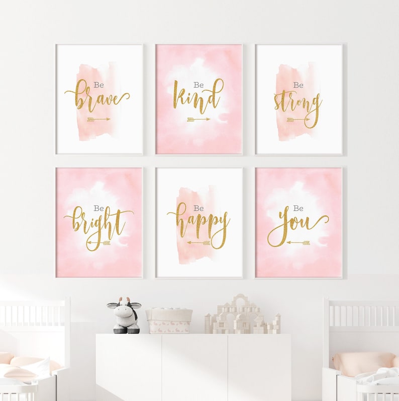 Pink And Gold Baby Wall Decor Leadersrooms
