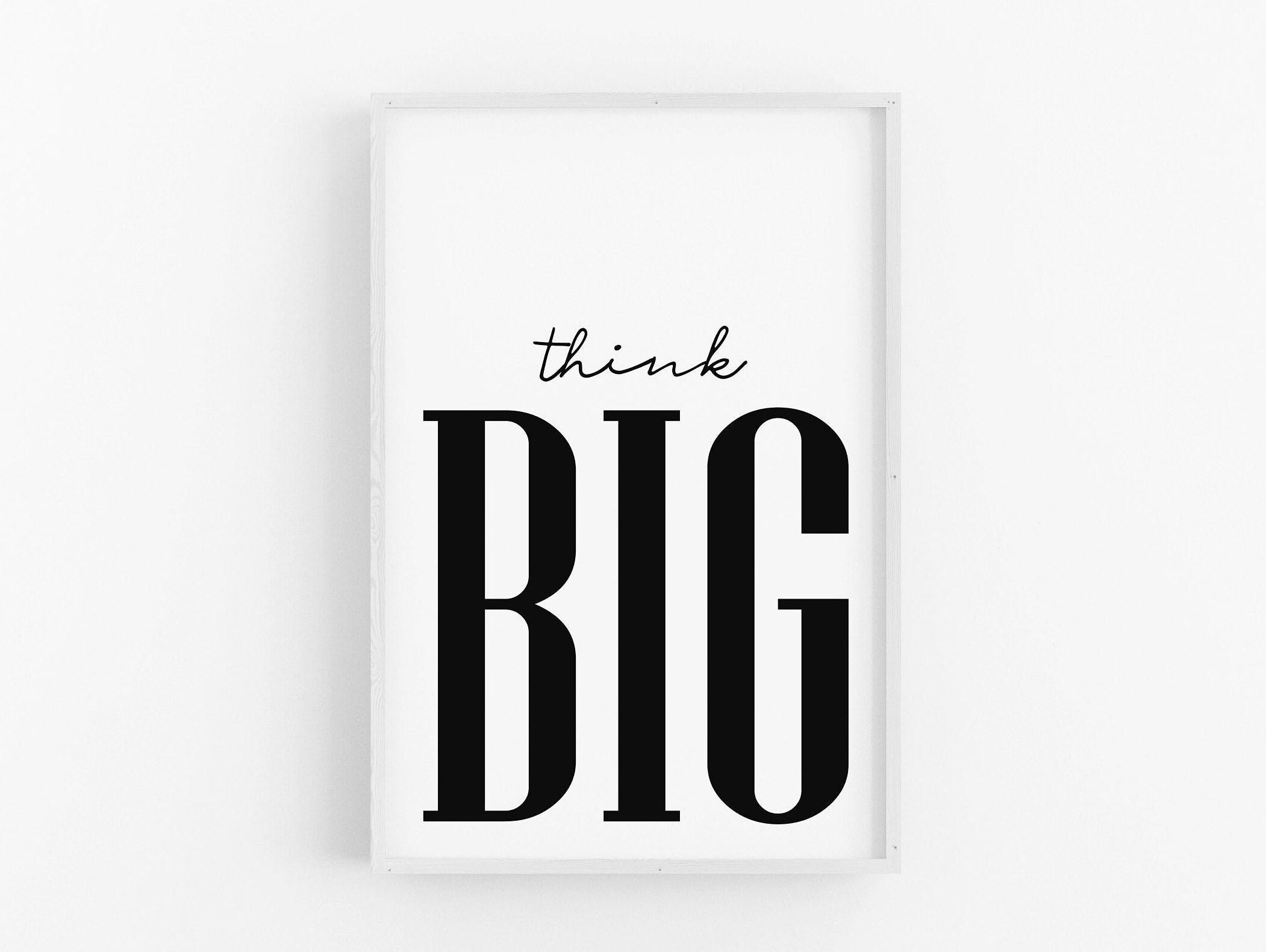 Think big print poster printabletypography wall | Etsy