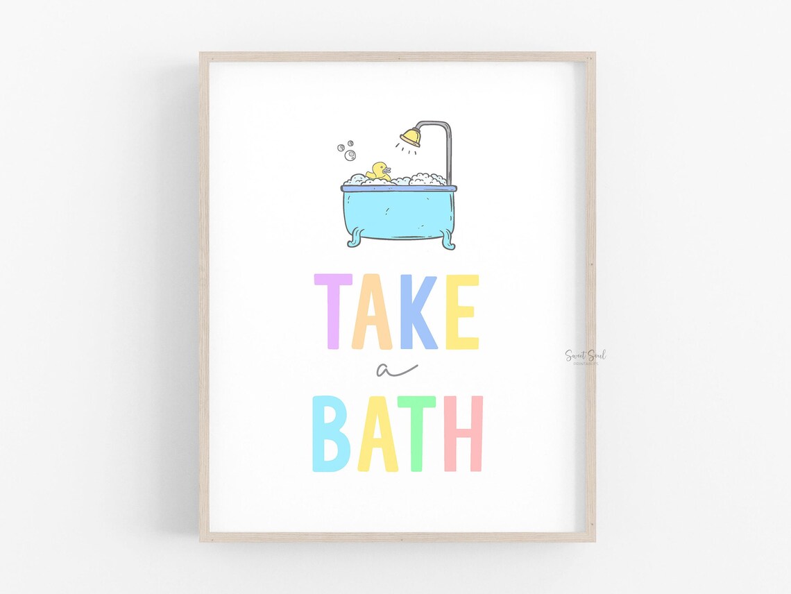 Bathroom Prints Kids Bathroom Wall Art Printable Children - Etsy