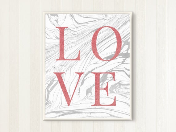 Love Sign Over The Bed Wall Decor For Girls Bedroom Wall Art Rose Gold Love Wall Art Printable Love Poster Art Nursery Digital Prints Kids