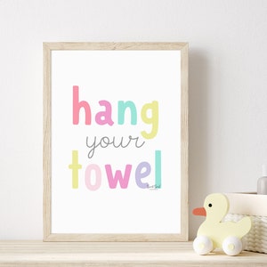 Girl Bathroom Prints Pink, Kids Bathroom Wall Art Printable, Bathroom ...