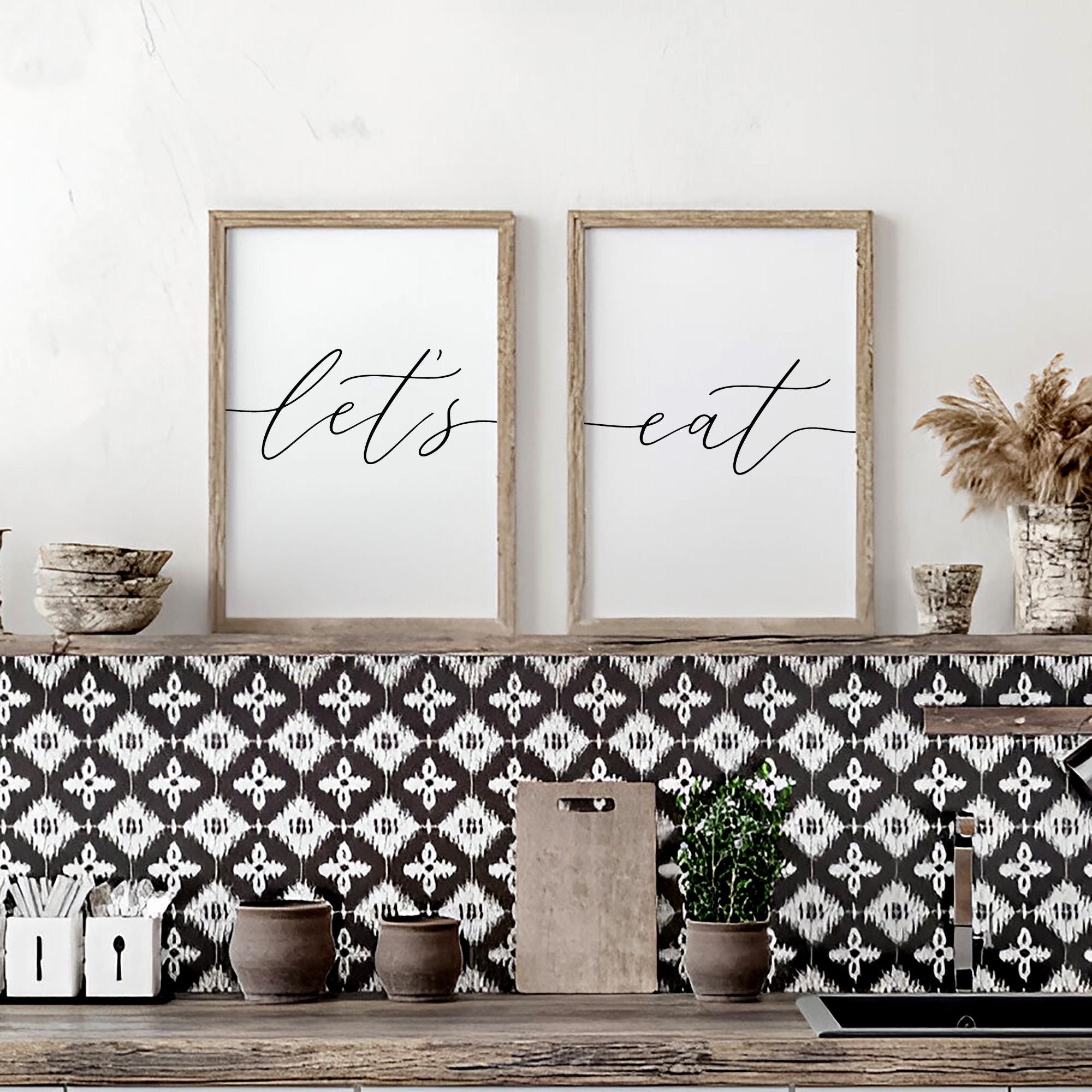 Let's Eat, Kitchen Dining Wall Art, Dining Room Prints, Kitchen Wall ...