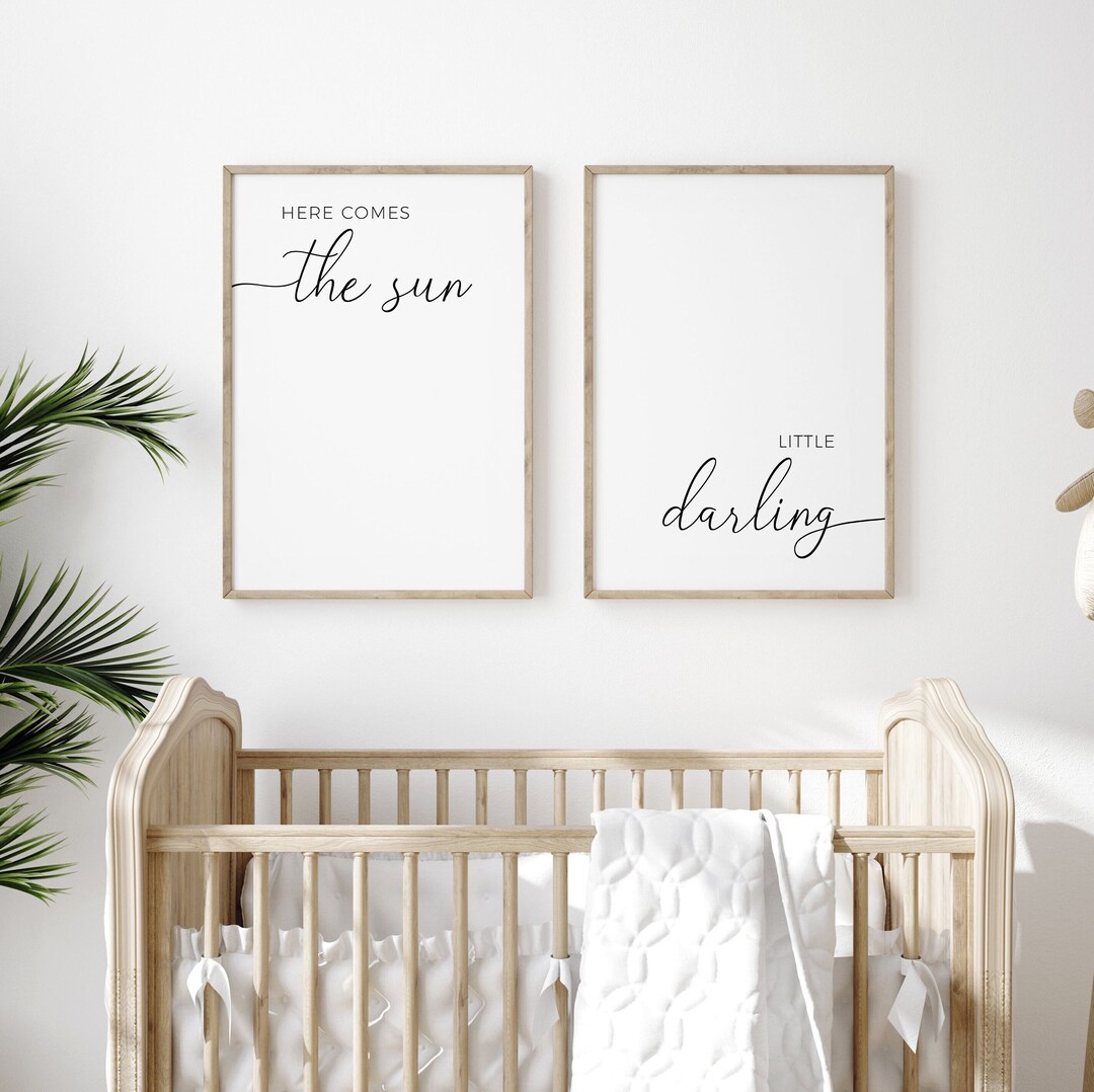 Boy Nursery Wall Decor Printable Art, Here Comes the Sun Little Darling ...