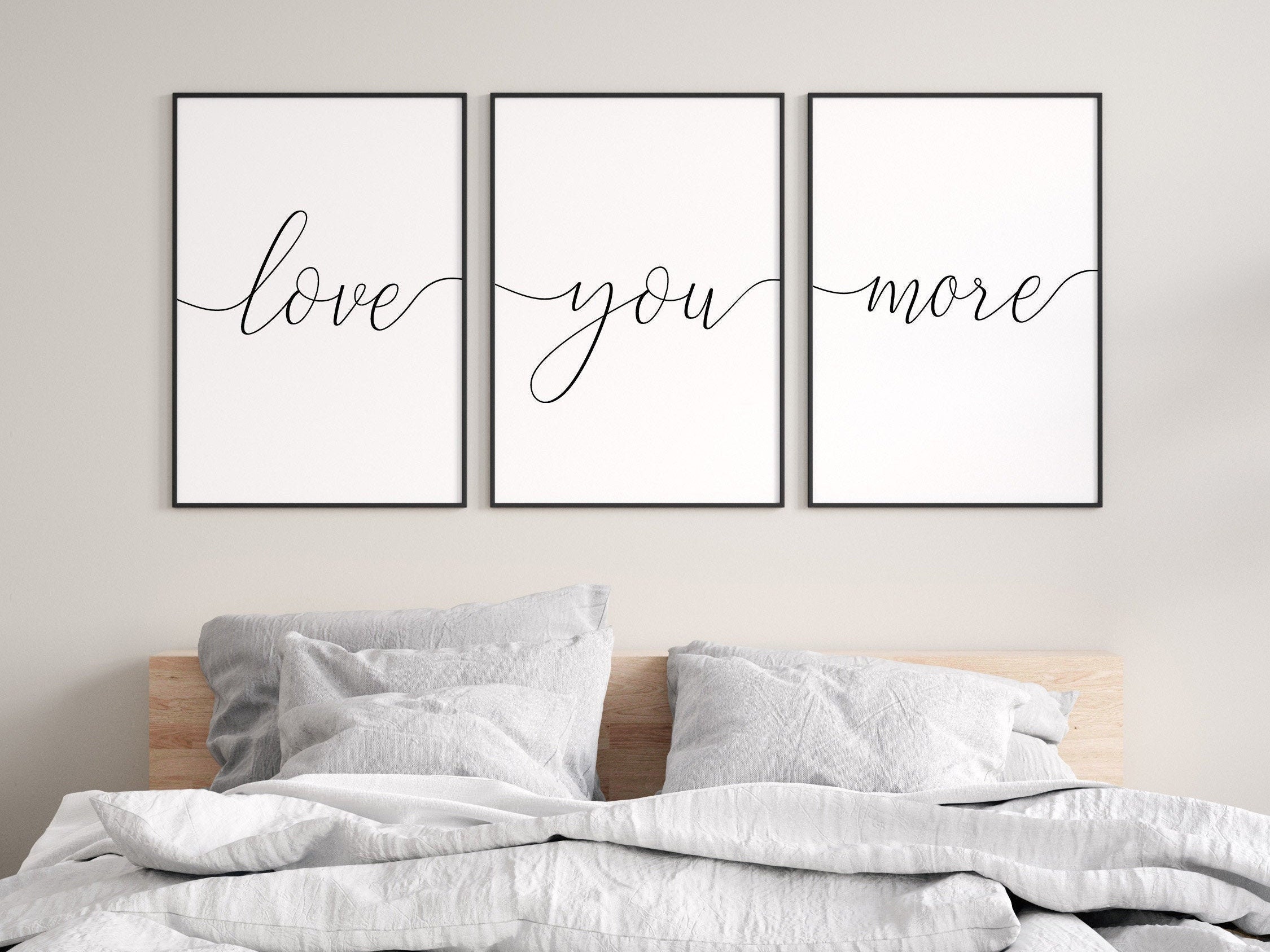 Couples bedroom prints set of 3 over the bed wall decor Etsy
