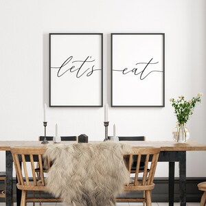 Let's Eat Print, Kitchen and Dining Wall Art, Dining Room Prints ...