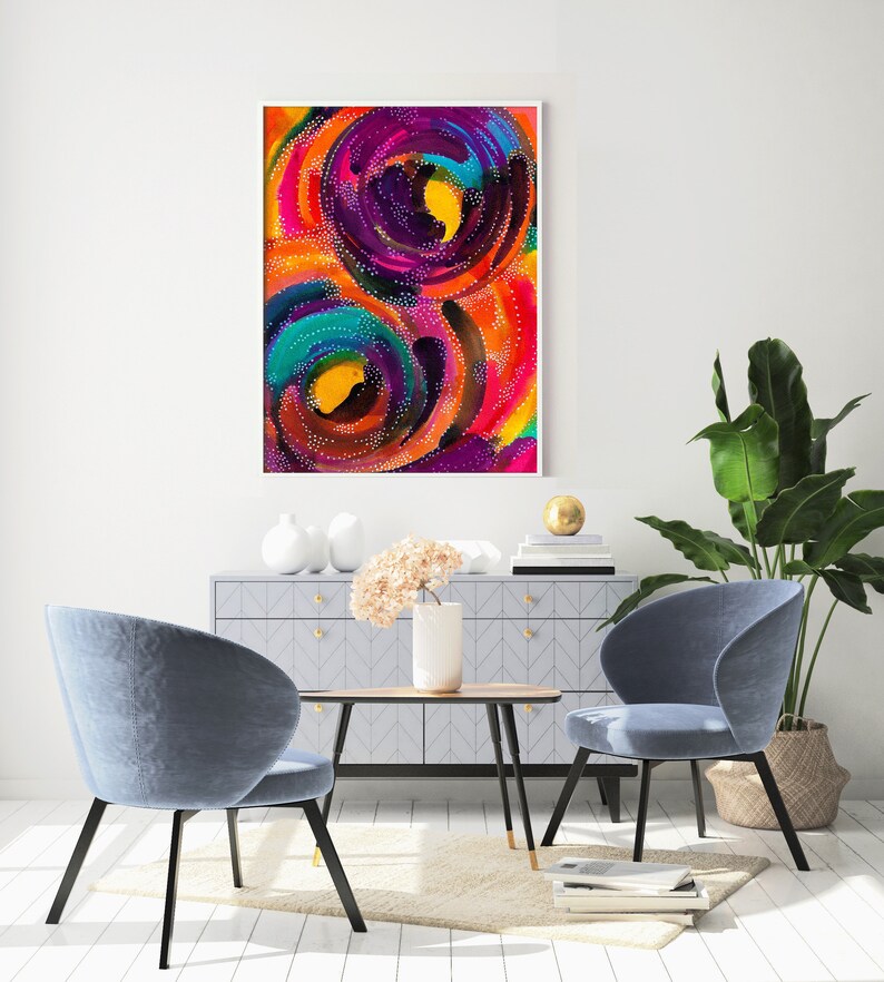 Living room prints abstract colorful wall art abstract Etsy