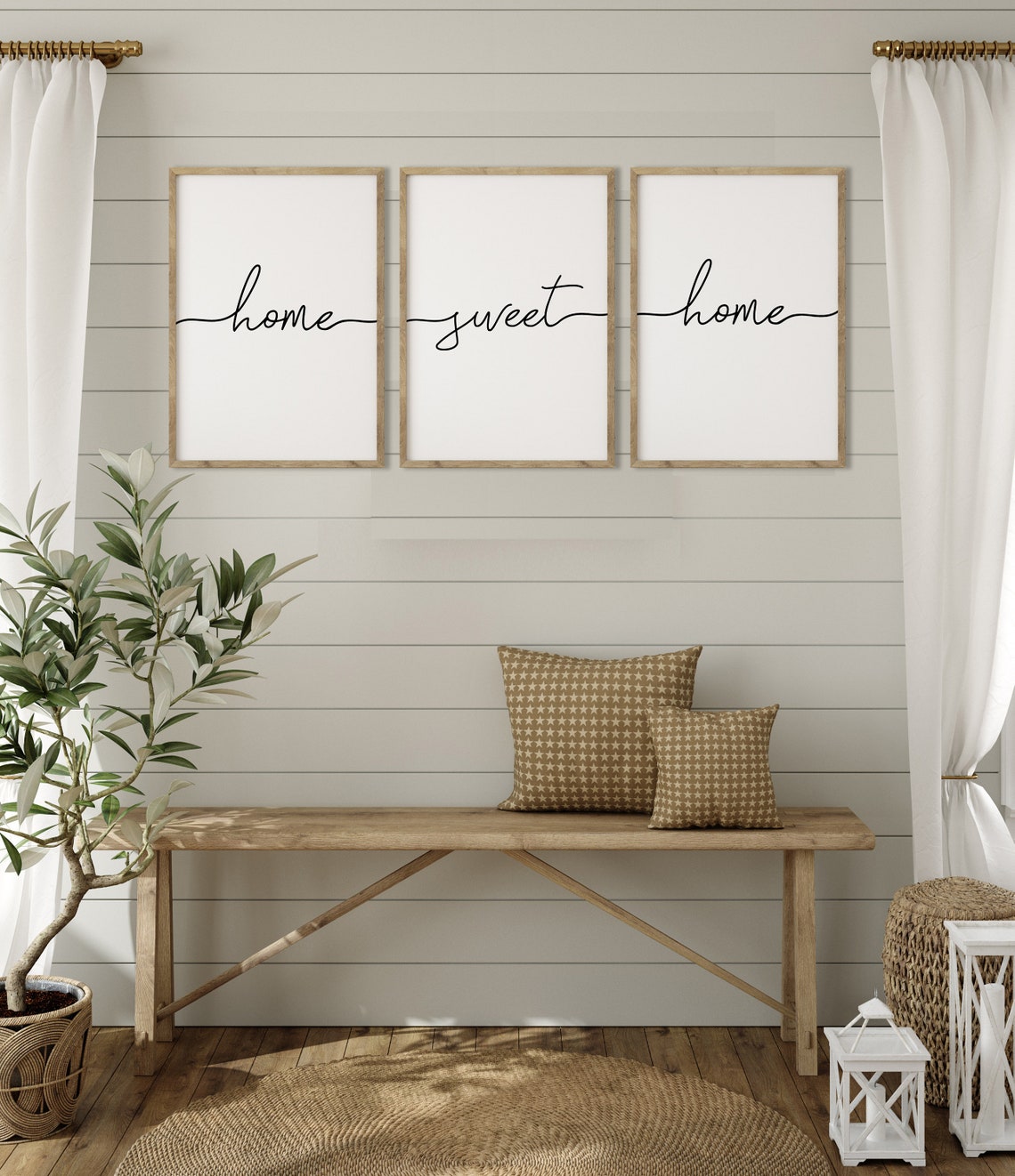 Home Sweet Home Print Wall Art Set of 3wall Decor Living Room Etsy