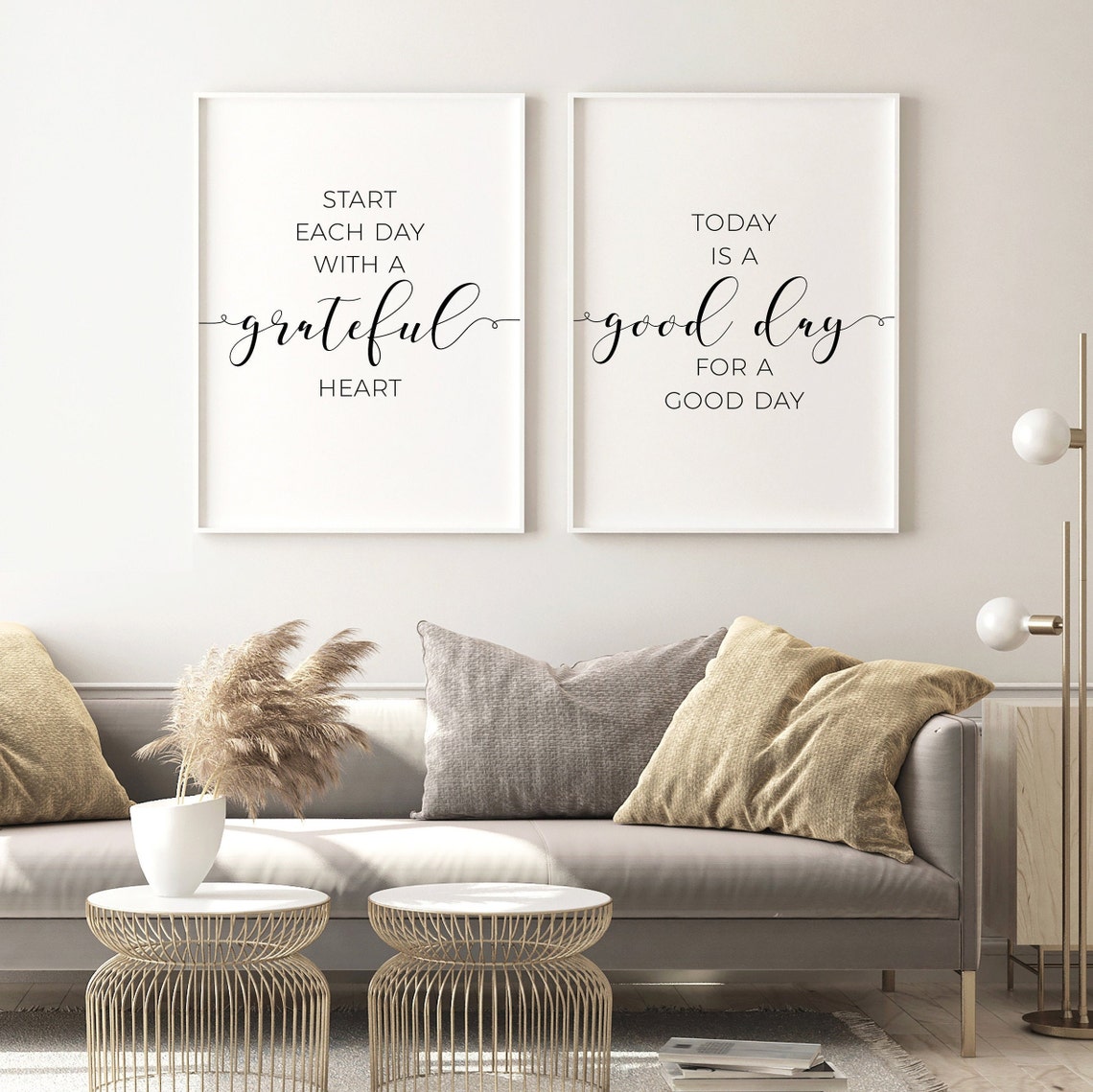 Bedroom prints set of 2 quote motivational wall art download | Etsy