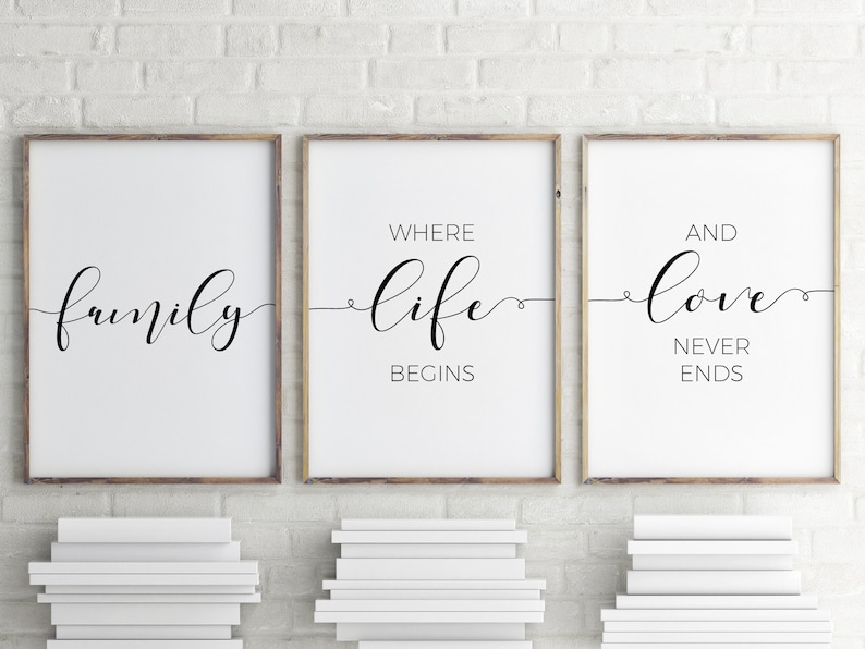 Family quotes wall art living room family wall decor above Etsy