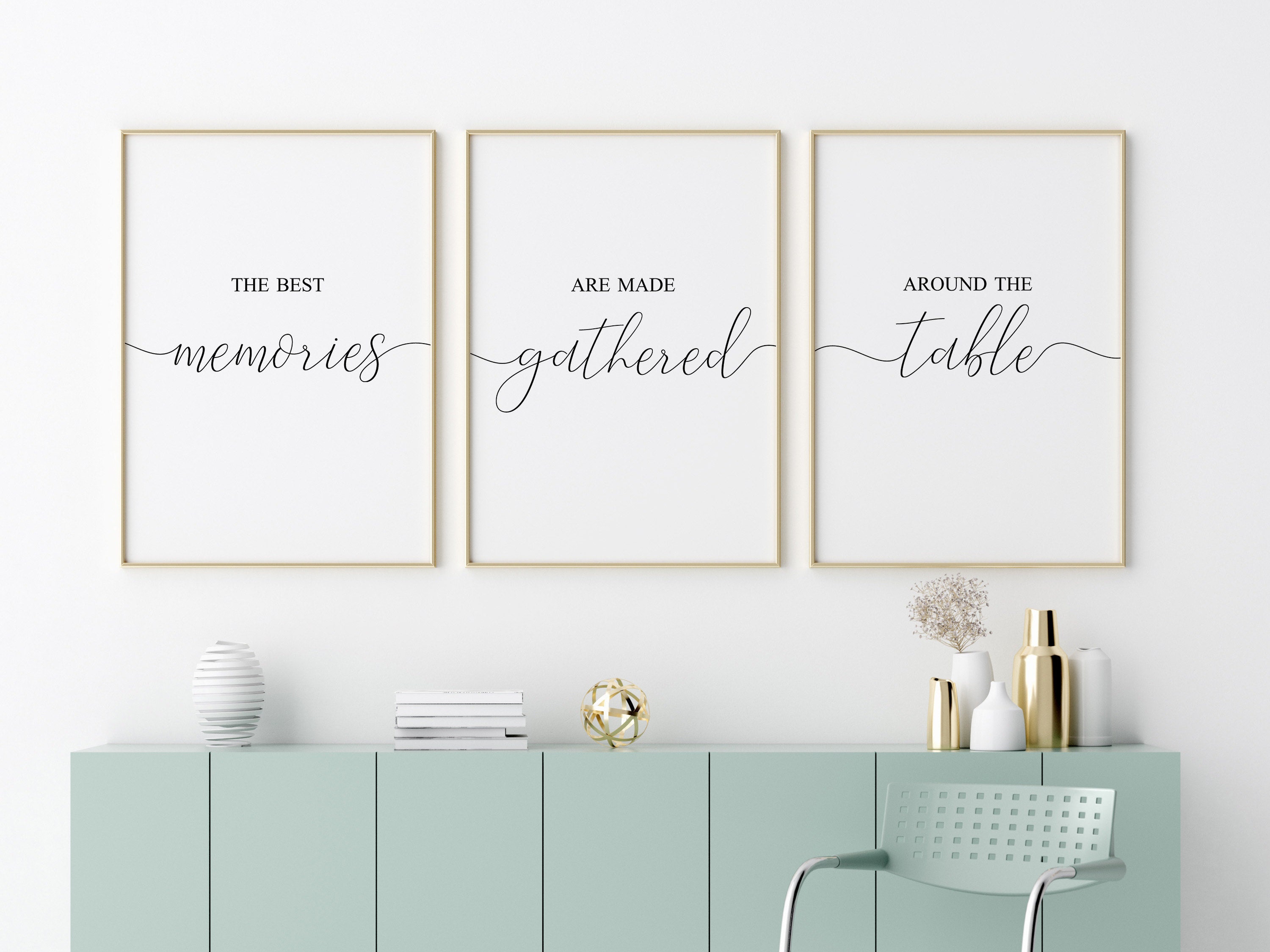 Dining Room Prints Set of 3 Dining Room Wall Decor Printable Etsy