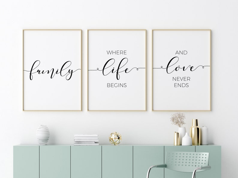 Family quotes wall art living room family wall decor above Etsy