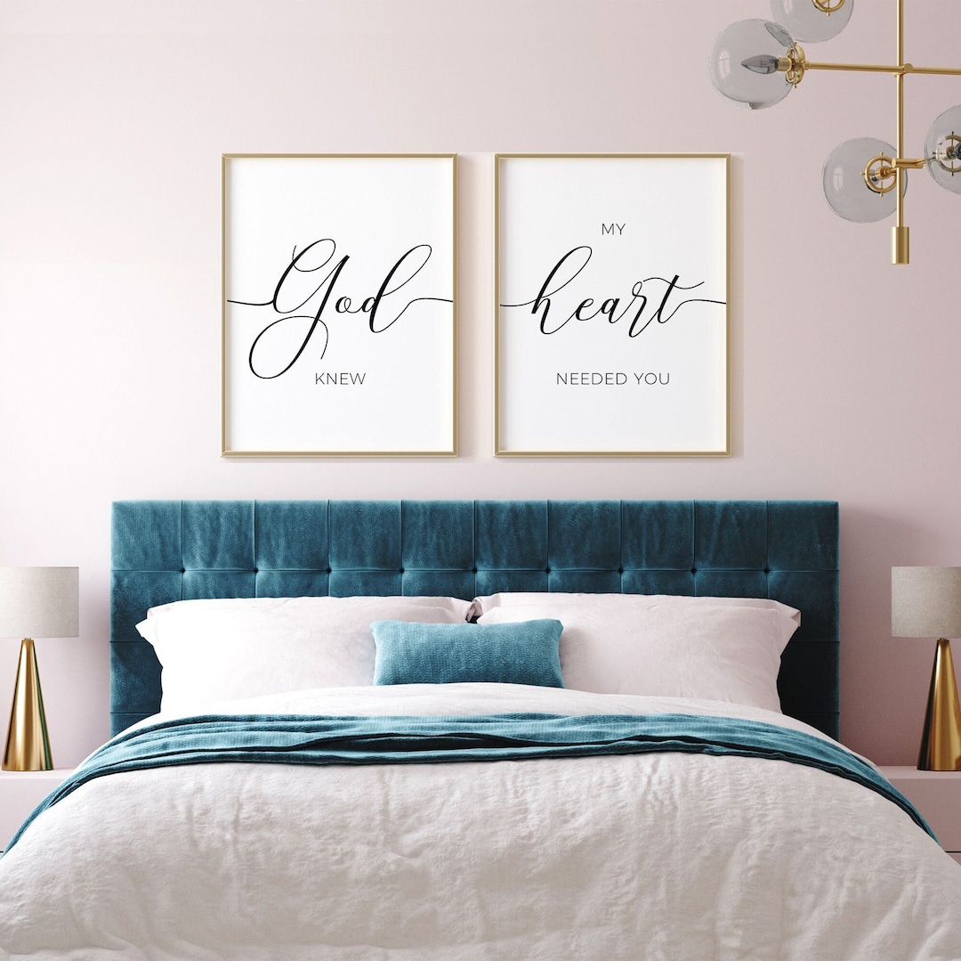 Couple Bedroom Prints Over Bed Wall Decor, Bedroom Sign Couple Home ...