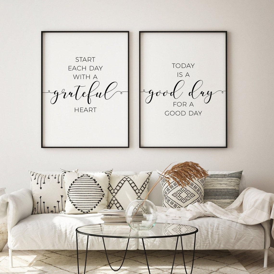 Bedroom prints set of 2 quote motivational wall art download Etsy