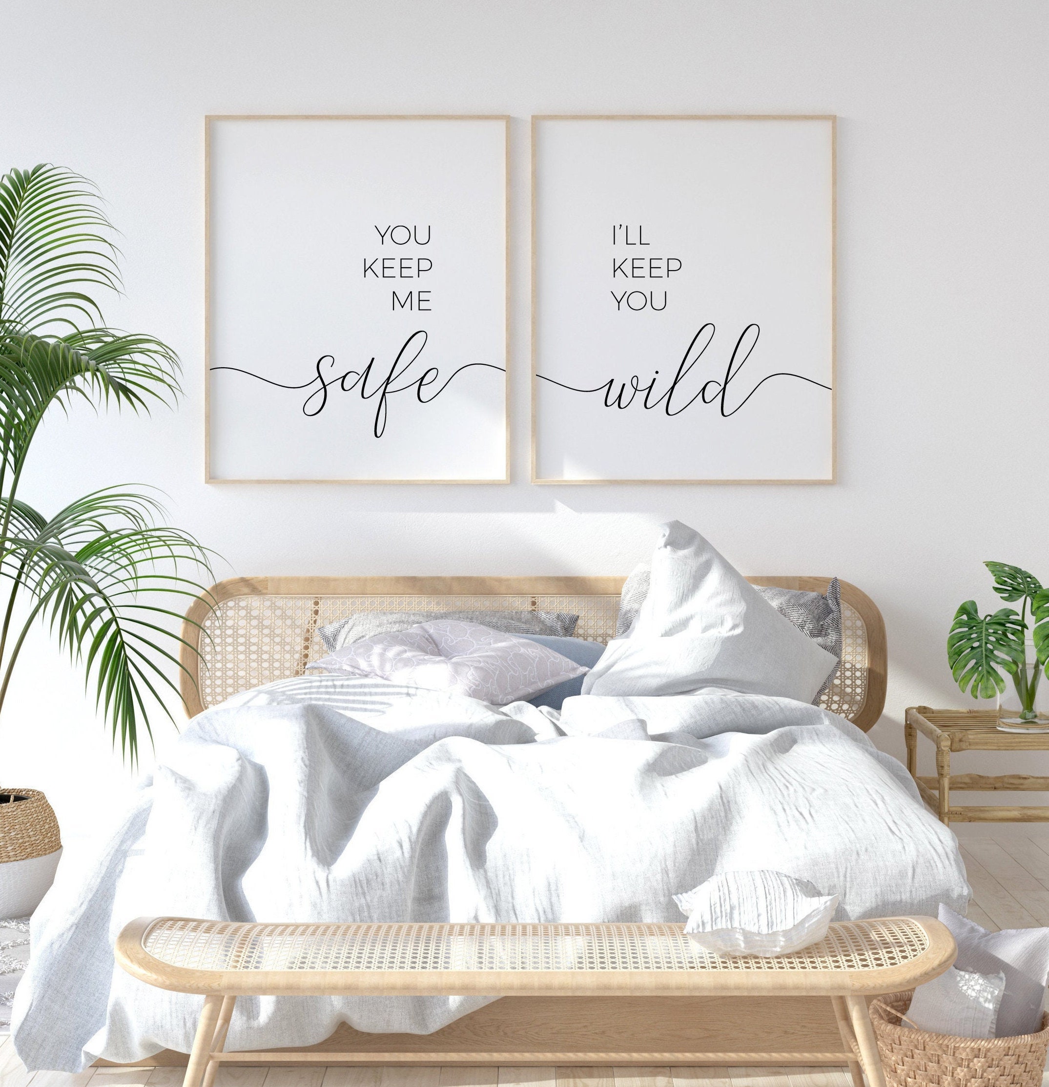 You Keep Me Safe Ill Keep You Wild, Bedroom Prints Couples, Over the Bed Wall  Decor, Couple Bedroom Decor Quotes, Bedroom Printable Download - Etsy