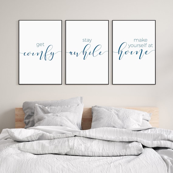 Guest Room Decor Get Comfy Sign Wedding Table Sign Guest Room Signs Get Comfy Wall Art Be Our Guest Sign Above Bed Guest Room Print Prints Art Collectibles Brainchild Net