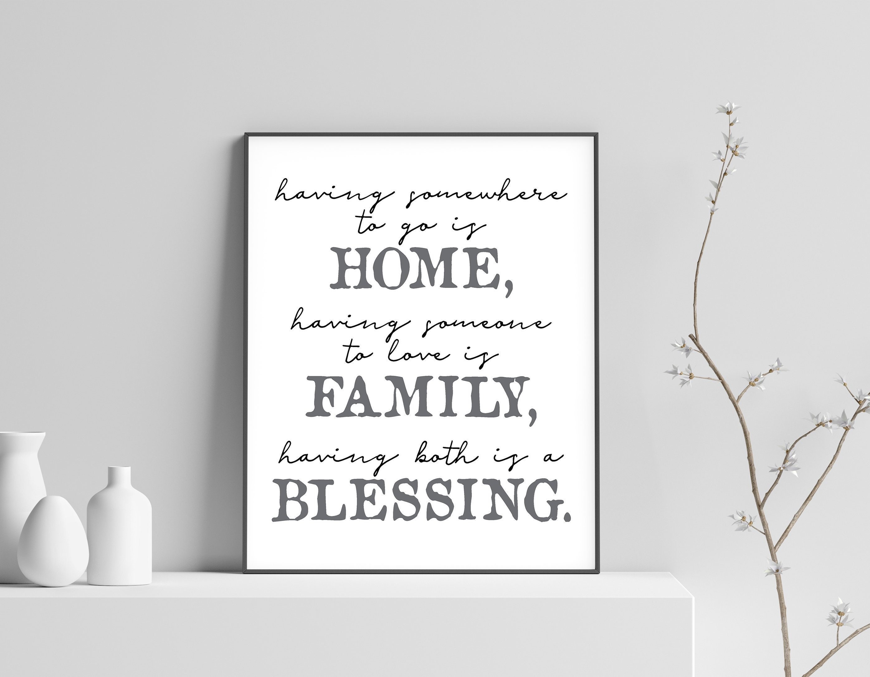 living room wall art family sign for home decor printable etsy