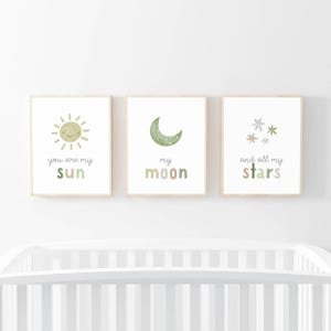 You Are My Sun My Moon and All My Stars, Sage Nursery Wall Art, Green ...