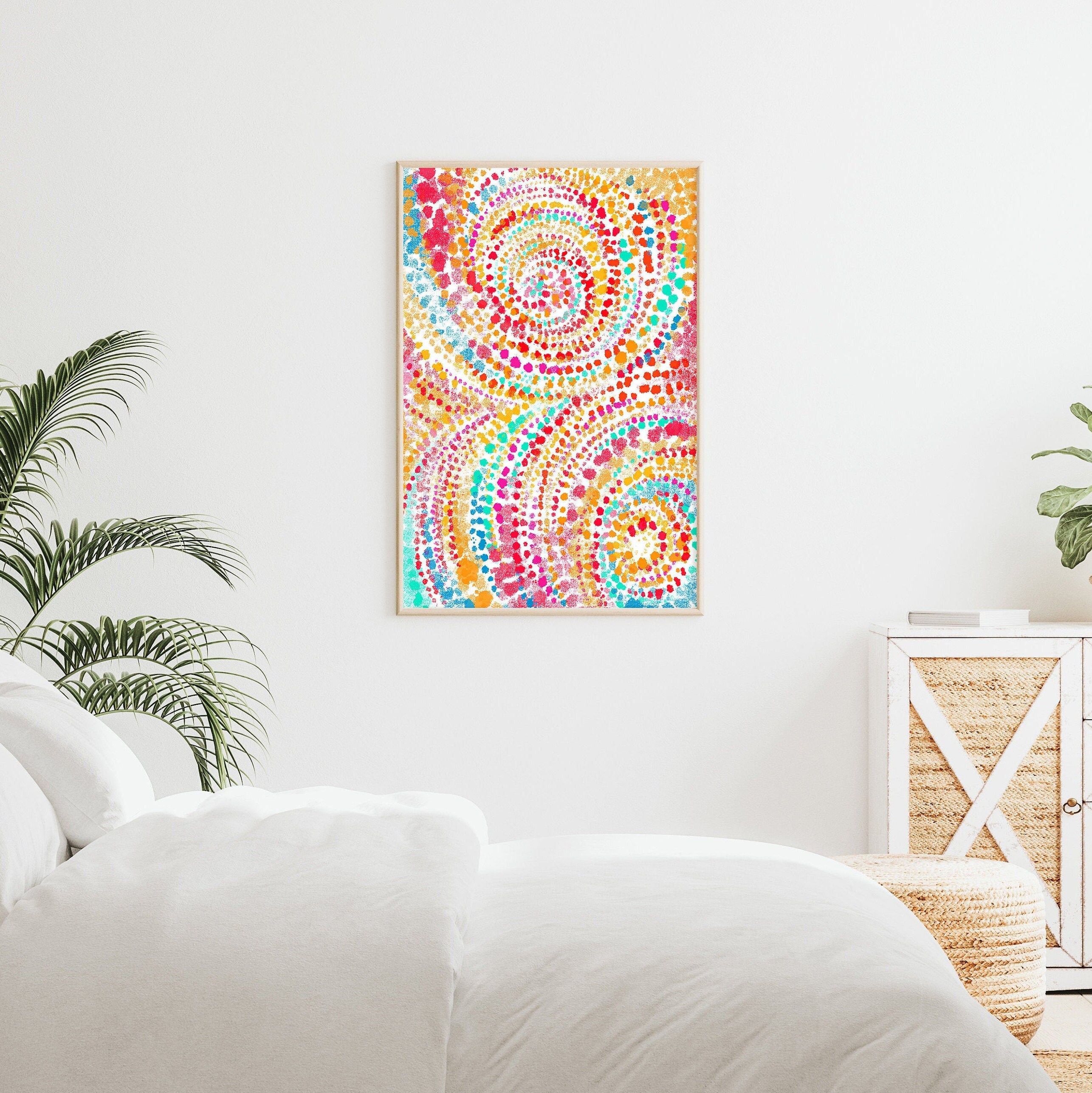 Wall decor prints abstract colourful art living room wall Etsy