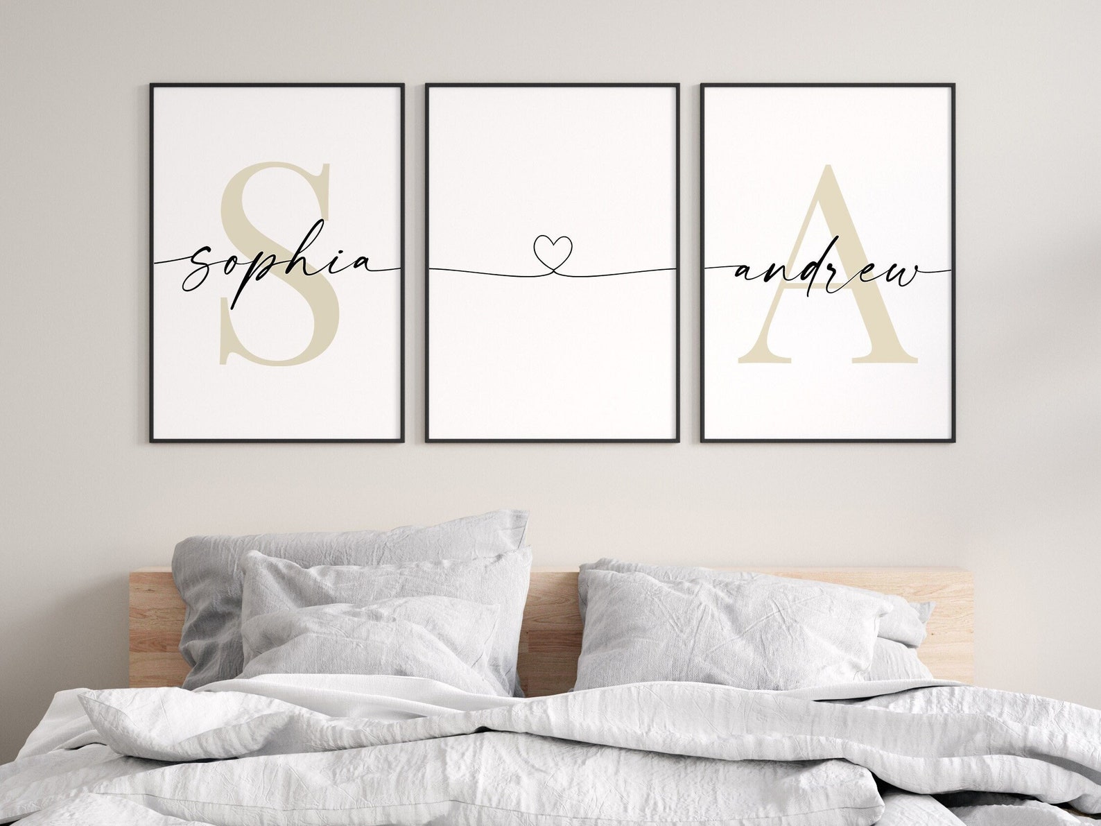 Couple Name Print Couple Bedroom Wall Decor Above Bed Name - Etsy